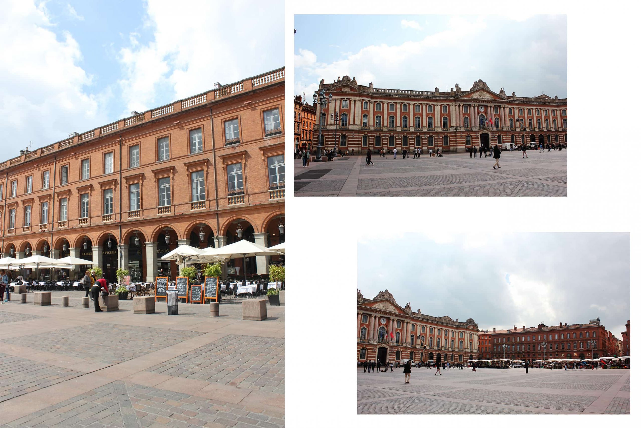 montage photo de la place Capitole à Toulouse